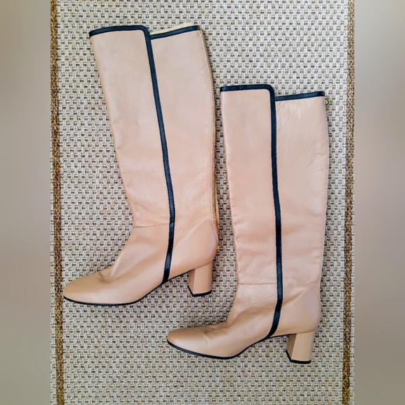 kate spade Shoes - Nwot-Kate Spade Beige Leather  high-back zipper-boots. Authentic.made in Italy
